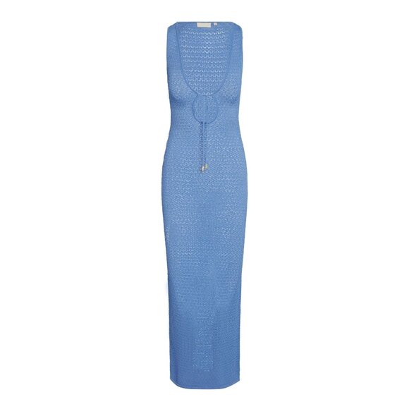 Monday Swimwear Monte Carlo Tie Dress in Azure Lace Crochet